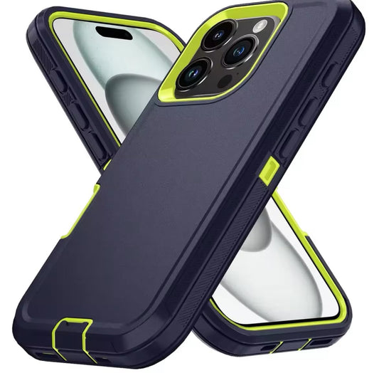 Armor Shockproof Defender iPhone case for iPhone 16 11 12 13 14 15 16 Pro max XSMAX SE2 16E Hard Back Cover with Clip Black