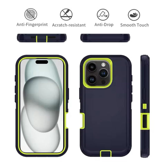 Armor Shockproof Defender iPhone case for iPhone 16 11 12 13 14 15 16 Pro max XSMAX SE2 16E Hard Back Cover with Clip Black